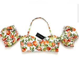 BCBG PARIS Medium Peach Poof Sleeve
Bikini Top NWT